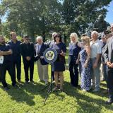 Rep. Malliotakis at the Father Capodanno Memorial Chapel with Father Vincent Capodanno’s family, veterans, and community leaders.